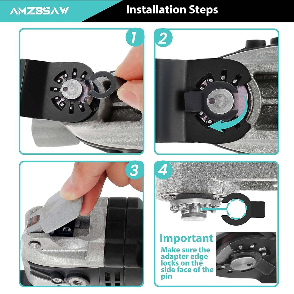 AMZBSAW 100PCS Titanium Oscillating Multitool Blades Metal Cutting, Multi Tool Blades Kits for Metal Nails Wood Plastic and Hard Material, Saw Blades Fit Milwaukee Ryobi Dewalt Bosch, 4 Types