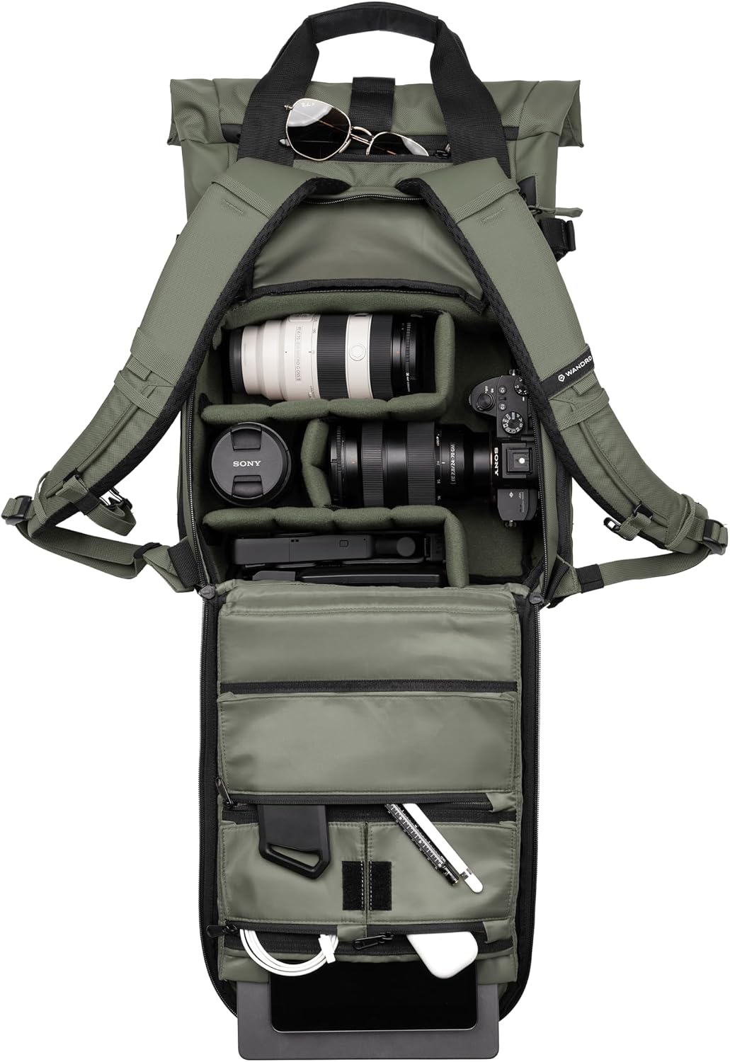 WANDRD PRVKE Rolltop 15L V4 Photography Bundle – Compact Travel Camera Backpack with Essential Camera Cube and Laptop Sleeve