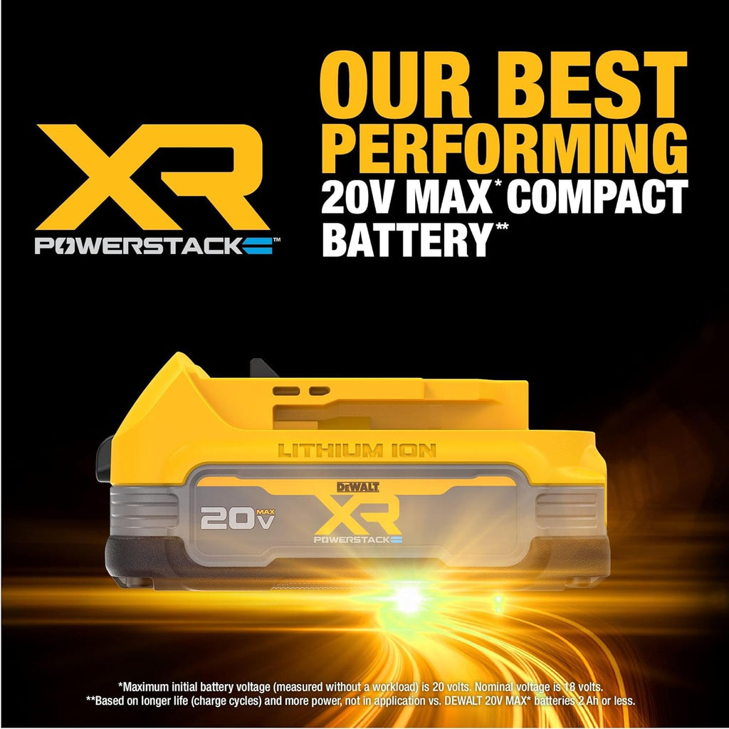 DEWALT 20V MAX POWERSTACK Lithium Ion Battery 2 Pack (DCBP034-2)