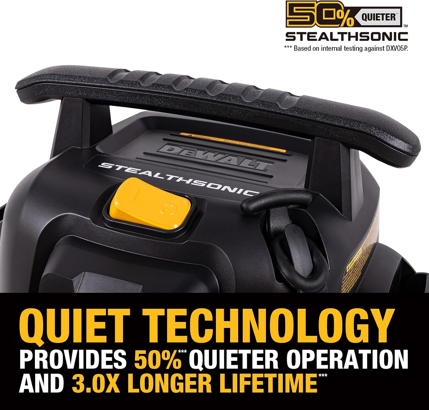 DEWALT Wet Dry Shop Vac 5 Gallon, STEALTHSONIC Ultra Quiet Shop Vacuum Wet and Dry 4 Peak HP, Powerful Suction Wet Dry Vacuum Cleaner, Portable Vacuum for Home, Garage, Workshop, Jobsite, DXV05P-QT