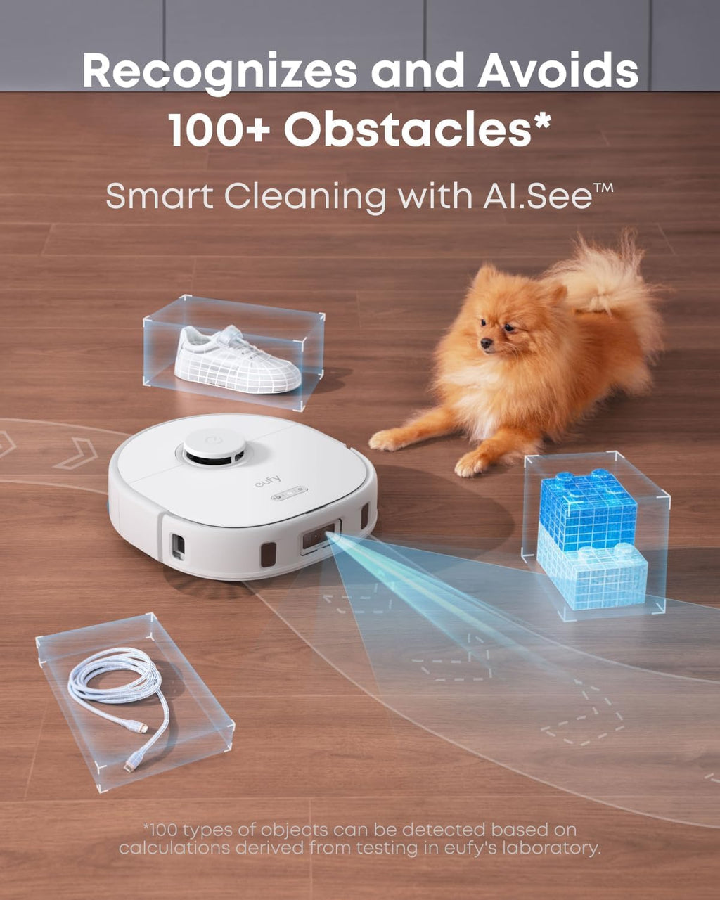 eufy Certified Like-New X10 Pro Omni Robot Vacuum and Mop Combo, 8000Pa Suction, Dual Mops with 12mm Auto-Lift, AI Obstacle Avoidance, Auto Washing & Drying, Self-Emptying, White (Renewed)