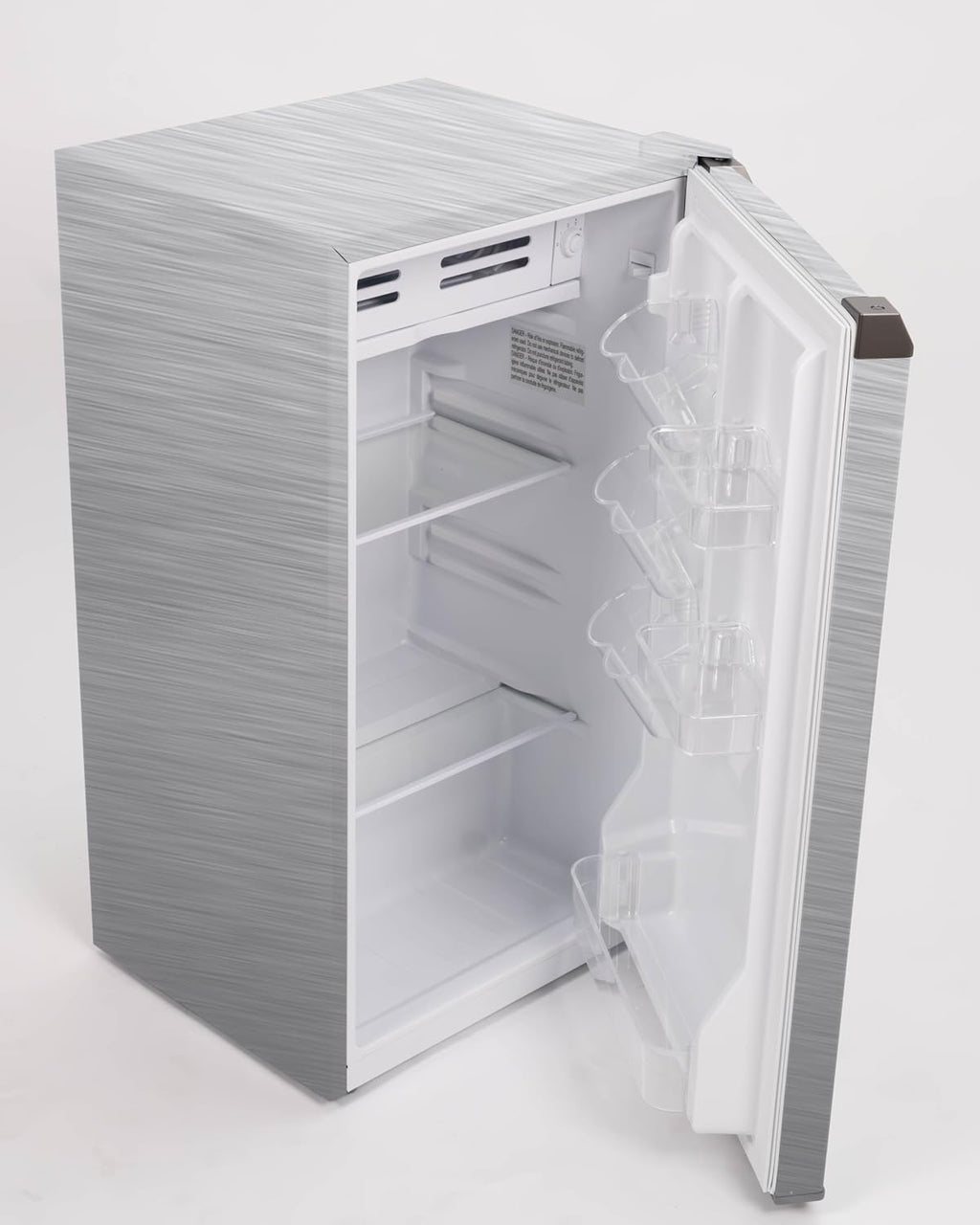 Frigidaire Mini Refrigerator, Compact Freezer Compartment, Adjustable Thermostat Control, Reversible Door, Contemporary Series, 3.2 cu ft, Platinum