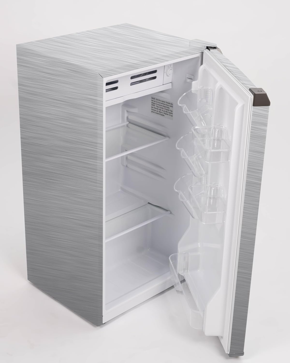 Frigidaire Mini Refrigerator, Compact Freezer Compartment, Adjustable Thermostat Control, Reversible Door, Contemporary Series, 3.2 cu ft, Platinum