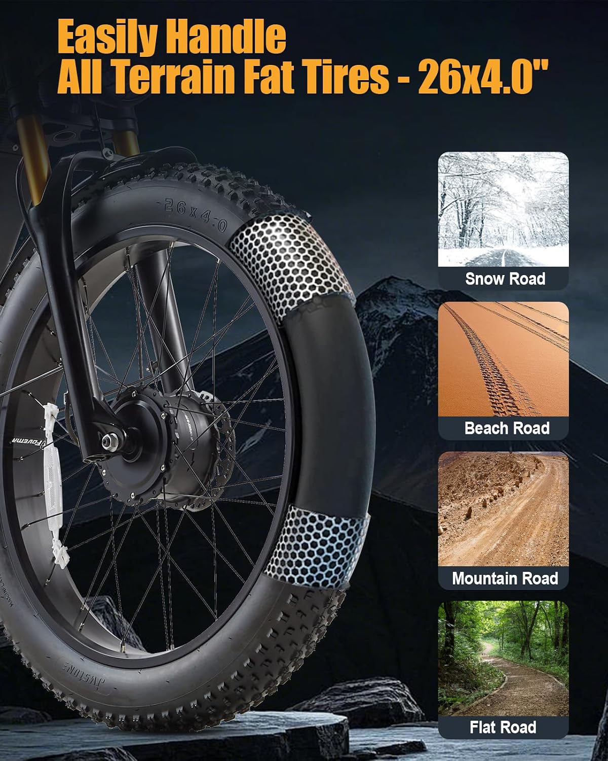 DAMSON Electric Bike for Adults Dual Motor AWD 5000W/3000W/1500W Peak 40MPH/30MPH Dirt Ebike, 52V/48V Max-Output Up to 65/80/120/160 Miles Long Range, 26' Full Suspension Fat Tire Mountains Bicycle
