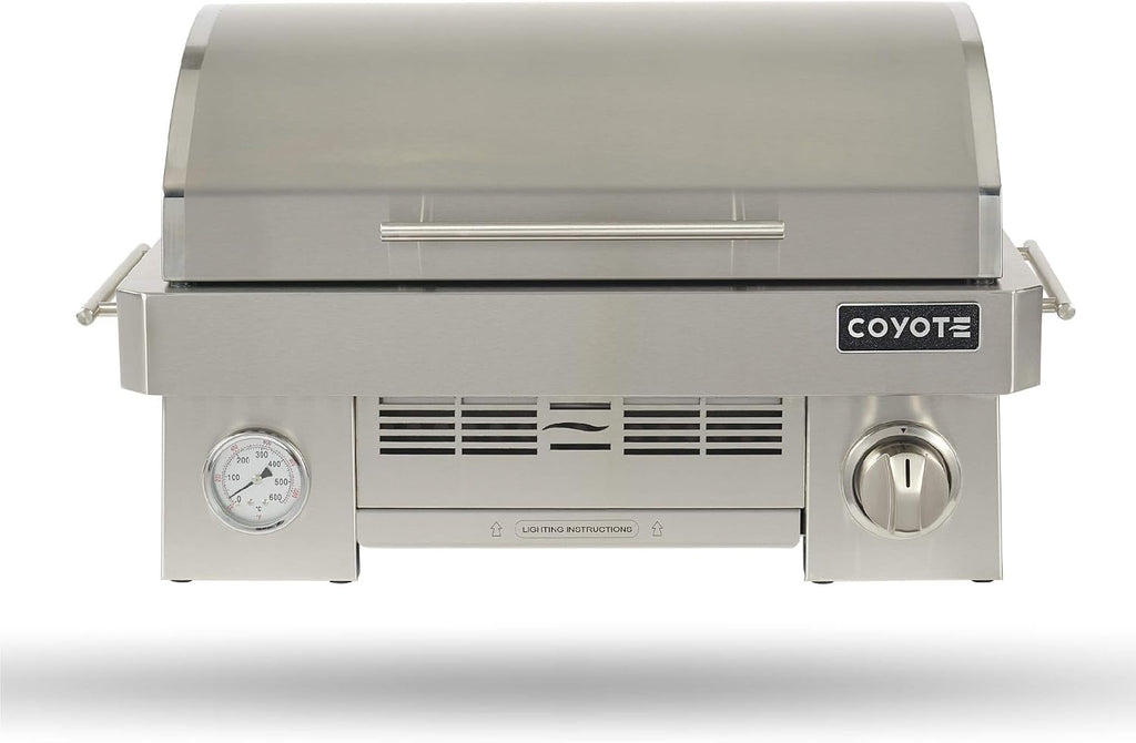 COYOTE OUTDOOR LIVING Portable Propane Gas Grill, 25 Inch Portable Grill with Ceramic Heat Control Grid - C1PORTLP