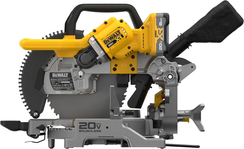 DEWALT 20V MAX XR 10 in. Double Bevel Fixed Miter Saw Kit (DCS714WW1)