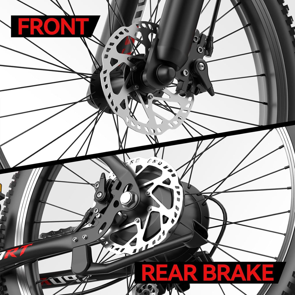 Electric Bike for Adults, 1500W Peak Ebike, 60Miles 25MPH Electric Mountain Bike, 26' Adult Electric Bicycle with 48V Removable Battery, Adjustable Seat,7 Speed UL2849 Commuting E Dirt Bike (Black-B)