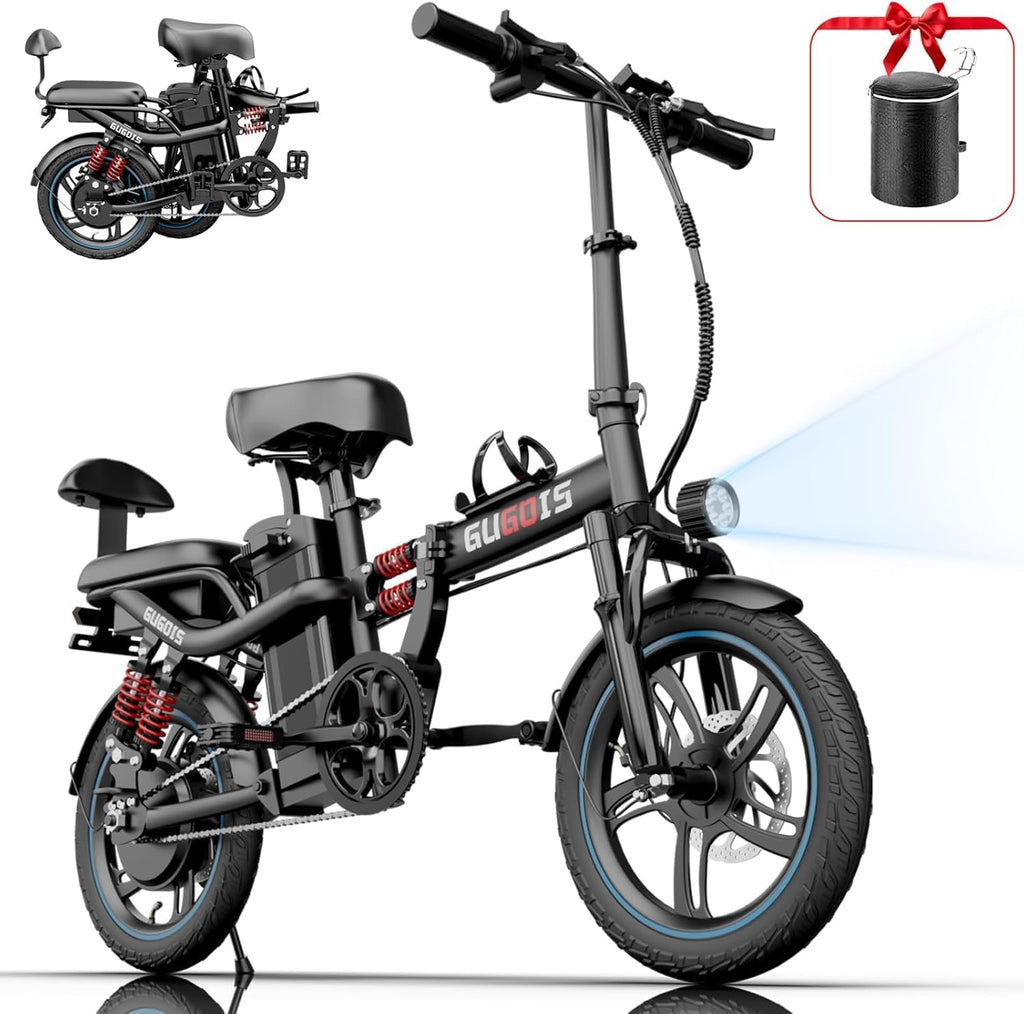 Folding Electric Bike for Adults, 2 Seater Electric Bike, 750W/1000W Peak Motor, 48V Removable Battery, Up to 28/30MPH & 45/60Miles, 16'/20' Tire Ebike, All-Terrain Foldable Electric Bicycles