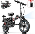 Folding Electric Bike for Adults, 2 Seater Electric Bike, 750W/1000W Peak Motor, 48V Removable Battery, Up to 28/30MPH & 45/60Miles, 16'/20' Tire Ebike, All-Terrain Foldable Electric Bicycles