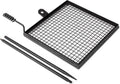 TITAN GREAT OUTDOORS Ash & Ember Adjustable Swivel Grill, Steel Mesh Wire Cooking Grate with Spike Pole, Open Fire Portable BBQ Camping Gear