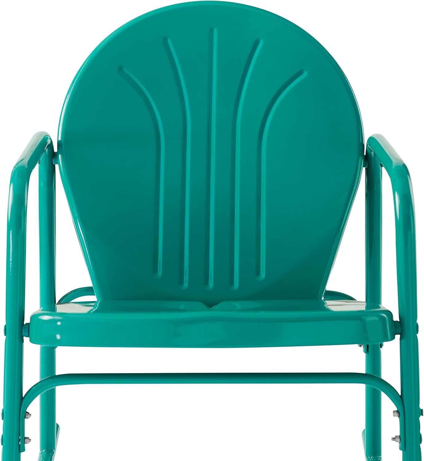 Crosley Furniture Griffith Retro Metal Outdoor Rocking Chairs, Set of 2, for Porch, Deck, Balcony, Backyard, Turquoise Gloss