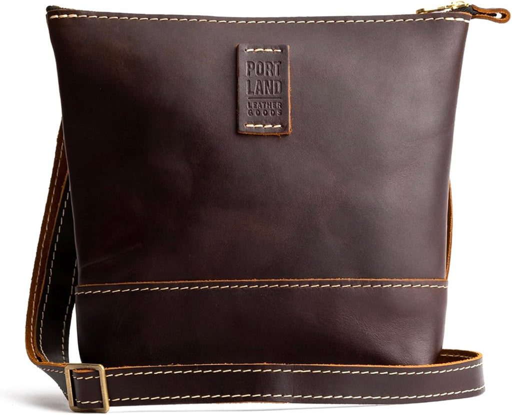 Portland Leather Goods Festival Bag – Lightweight Leather Crossbody Purse – Handmade from the Finest Full-Grain Hides
