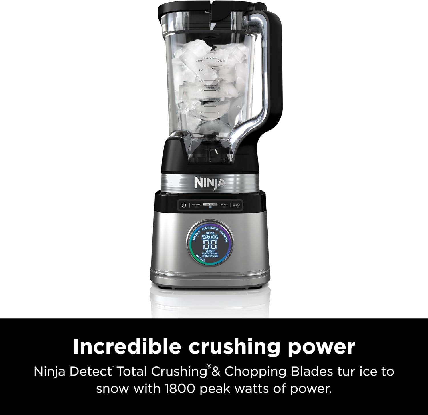 Ninja Full Size Blender I All-in-One | Best for Smoothies, Frozen Drinks, Shakes, Veggie Chopper & More | BlendSense Technology I 72 oz. Pitcher | 1800 Peak Watt | Silver | TB201