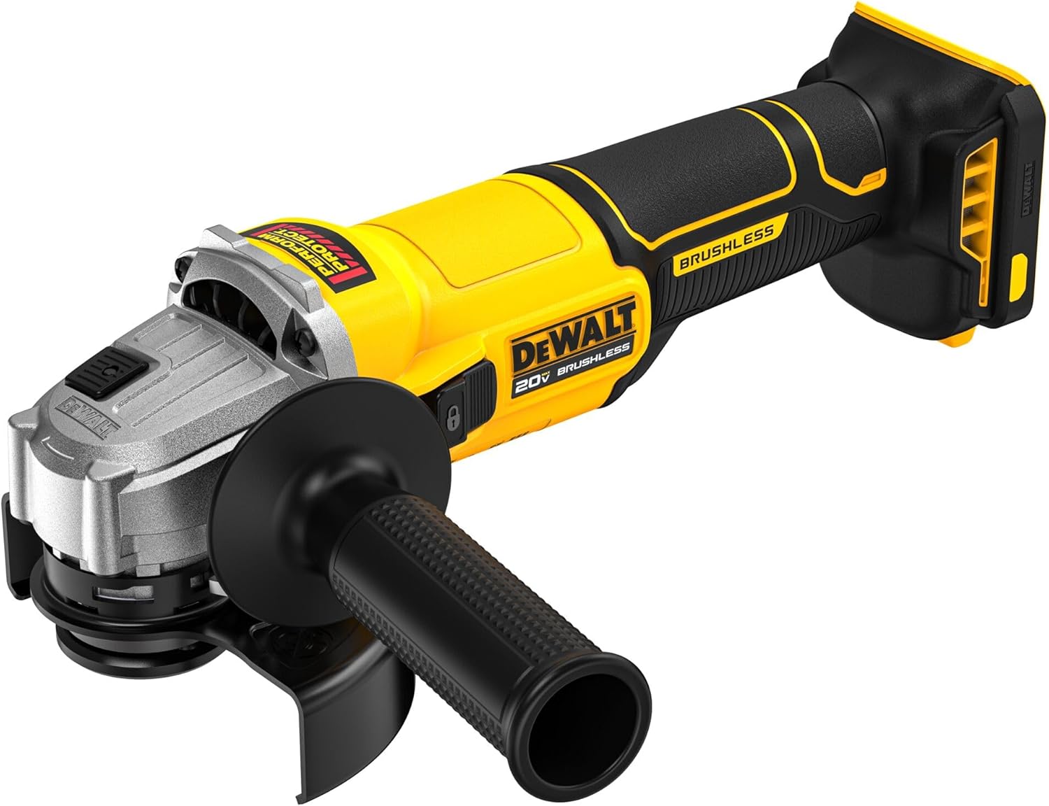 DEWALT 20V MAX Cordless 4 1/2 Inch Slide-Switch Power Angle Grinder, Bare Tool Only (DCG407B)