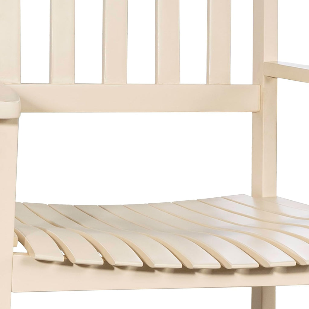 JONATHAN Y RCK300D Seagrove Farmhouse Classic Slat-Back 350-LBS Support Acacia Wood Outdoor Rocking Chair Traditional, Coastal, Cottage, Vintage, Shabby Chic, Almond