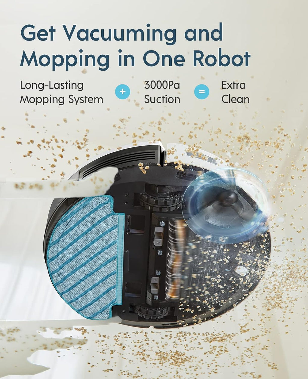 Yeedi vac Station Robot Vacuum and Mop - Self Emptying 3-in-1 Cleaner,200-Min Runtime,3000Pa Suction, Smart Mapping, Carpet Detection, Alexa Compatible, Wi-Fi Connected
