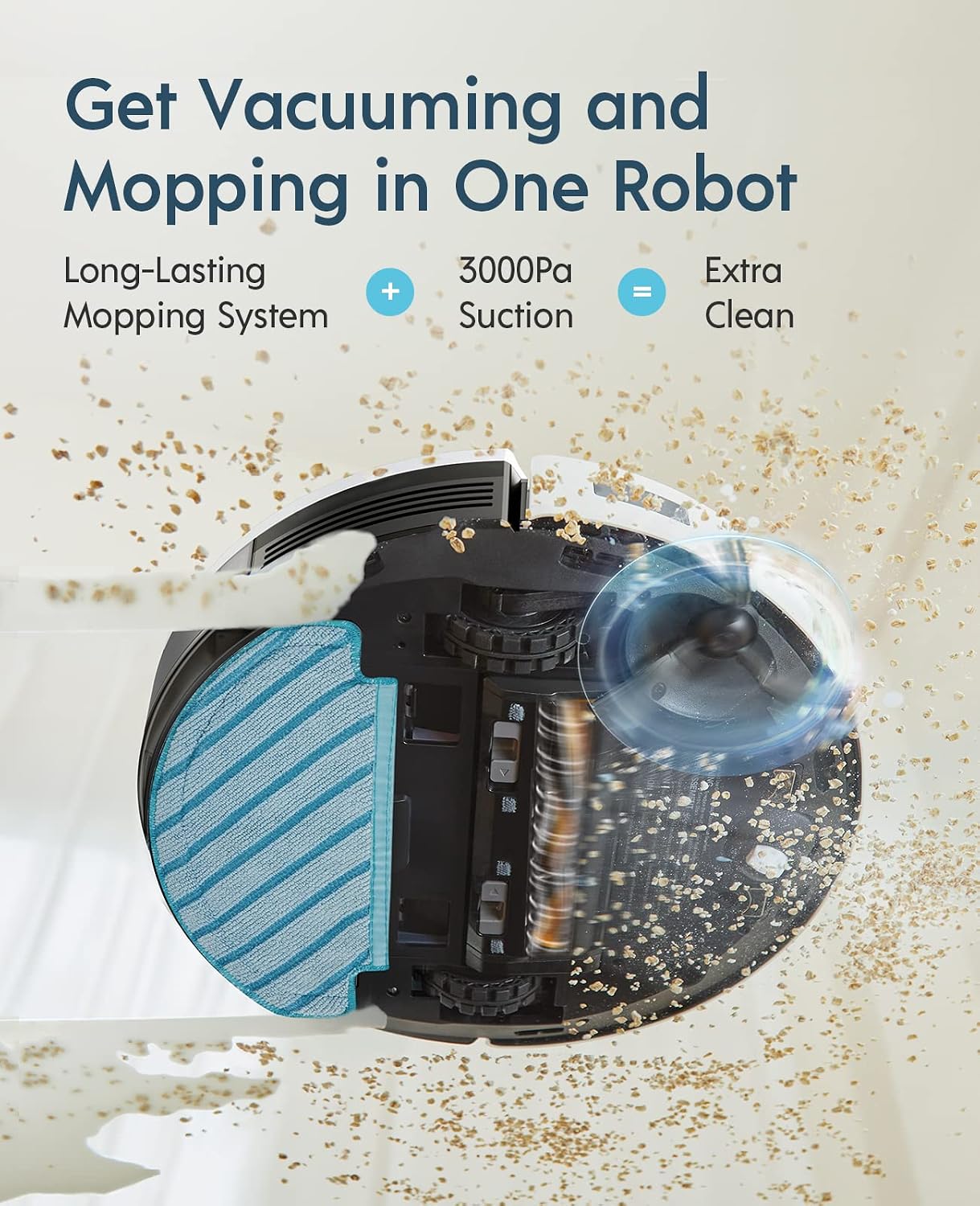 Yeedi vac Station Robot Vacuum and Mop - Self Emptying 3-in-1 Cleaner,200-Min Runtime,3000Pa Suction, Smart Mapping, Carpet Detection, Alexa Compatible, Wi-Fi Connected