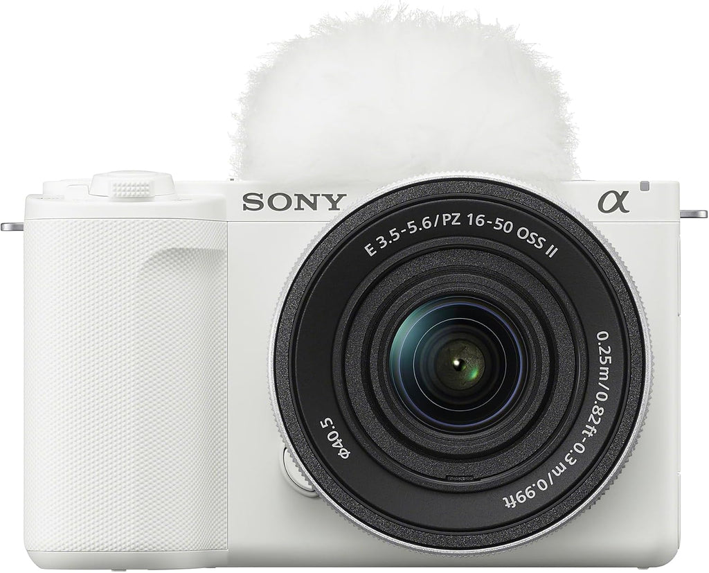 Sony Alpha ZVE10 II - APS-C Interchangeable Lens Mirrorless Content Creators' Camera - White - with Lens