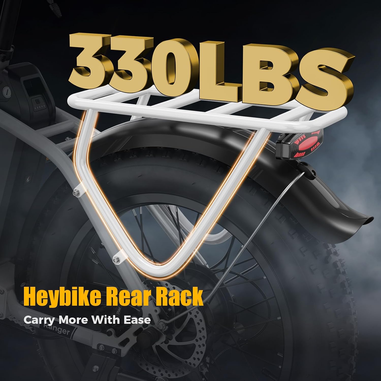 Heybike Ranger 2.0 Foldable Electric Bike for Adults, 20'*4 Fat Tire Ebike with 1400W Peak Motor, 28 MPH Max Speed, 600Wh Removable Battery, Up to 65 Miles Range, Front Suspension Step-Thru E Bike