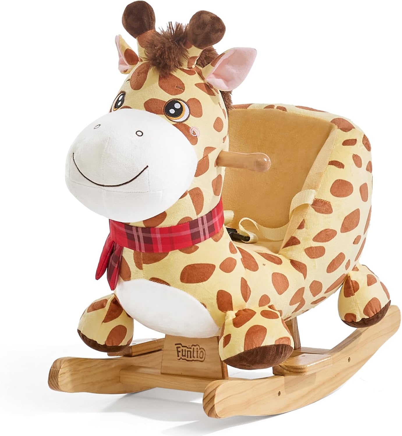 FUNLIO Giraffe Baby Rocking Horse for Toddlers 6 Months to 3 Years, Playful & Vivid Giraffe Rocker for Baby, Stuffed Plush Ride-on Rocking Animal, Easy to Assemble, CPC & CE Certified