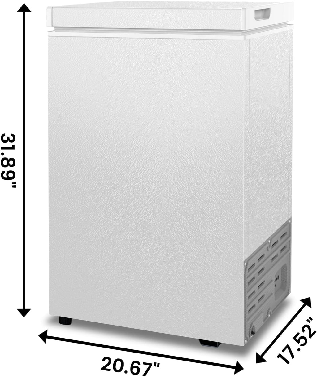 COWSAR Deep Freezer 3.5 Cu.Ft Chest Freezers with 2 Removable Baskets, Top Open Door Compact Congelador, Adjustable 7 Temperature Control for Kitchen, Office, Dorm Apartment, Garage, Commercial