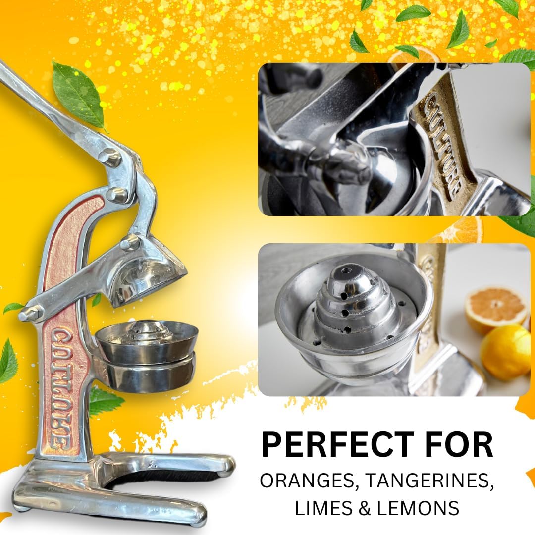 Artisan Cast Aluminum Professional Grade Manual Hand Press Juicer Perfect for Orange, Lime and Small Citrus Fruits Fresh Morning Drinks, Cocktails, or Cooking by Verve CULTURE - Small - Rose Gold