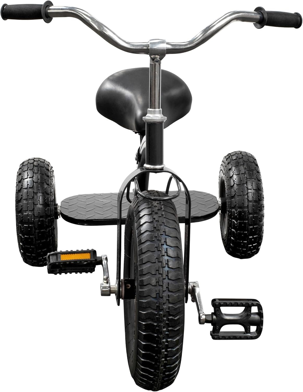 Gener8 Deluxe Tricycle for Kids Durable Steel Frame Inflatable Rubber Tires Adjustable Seat Perfect for Toddlers Ages 3-7 Black Promotes Balance Coordination & Independence