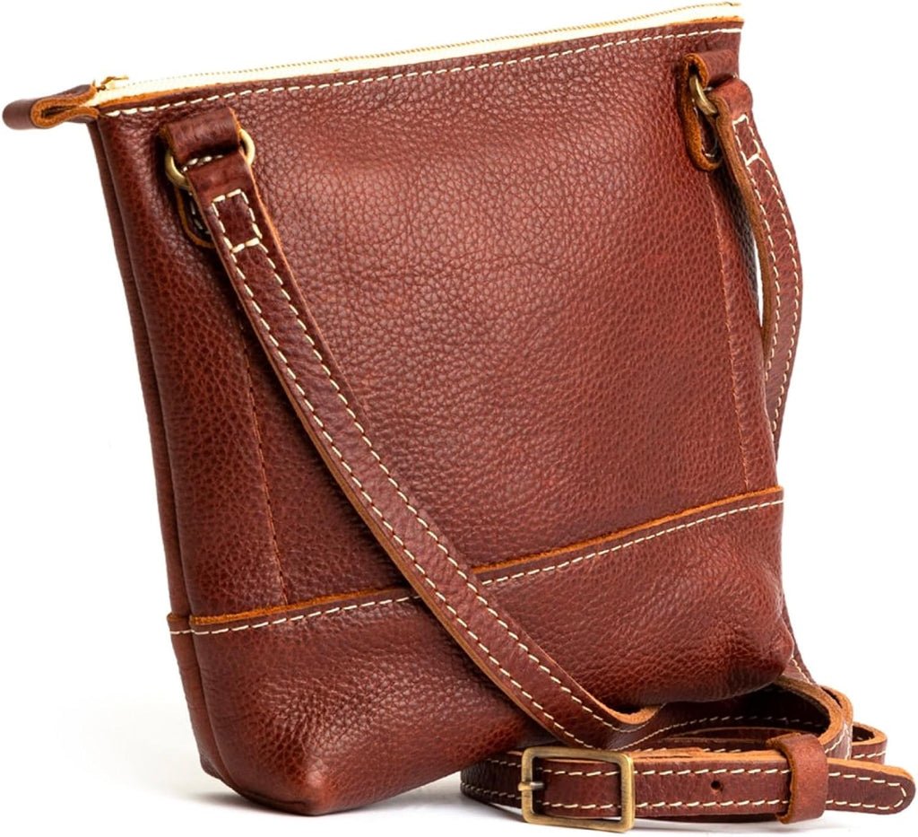 Portland Leather Goods Festival Bag – Lightweight Leather Crossbody Purse – Handmade from the Finest Full-Grain Hides