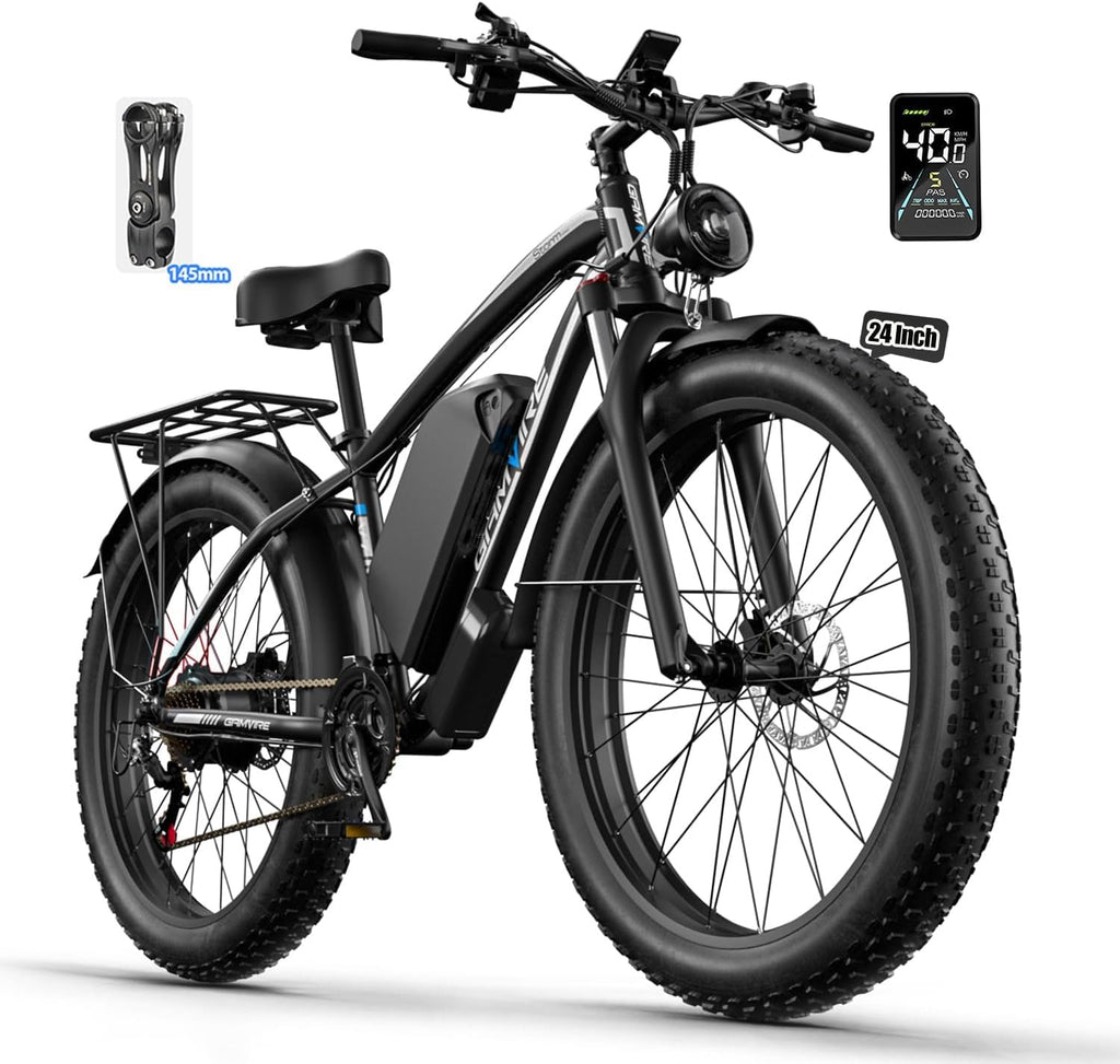 Ebike for Adults Electric, 52V 19.2Ah/32Ah, Peak 2000W/3000W Electric Bicycle, 36/40M P H, 70 Miles/100Miles, Off Road Snow Mountain E-Bike, Hydraulic Disc Brake, 24'/26' Fat Tire E Bike UL2849 by SGS