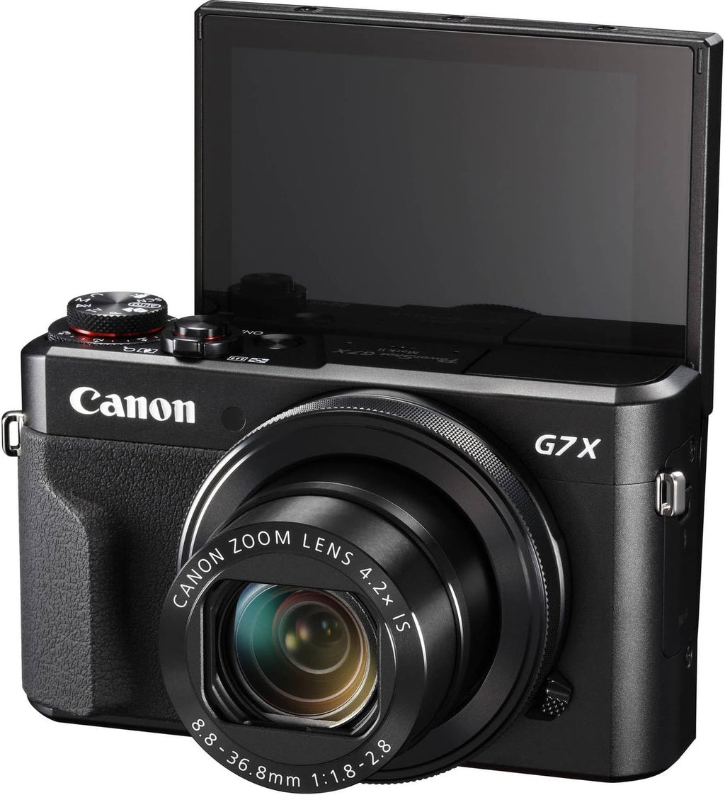 Canon PowerShot G7 X Mark II Digital Camera (Black) 20.1MP 1-Inch CMOS Sensor, DIGIC 7, 4.2X Optical Zoom Lens | Full HD 1080p Video, Wi-Fi, Tilting Touchscreen with Bag and 64GB Card
