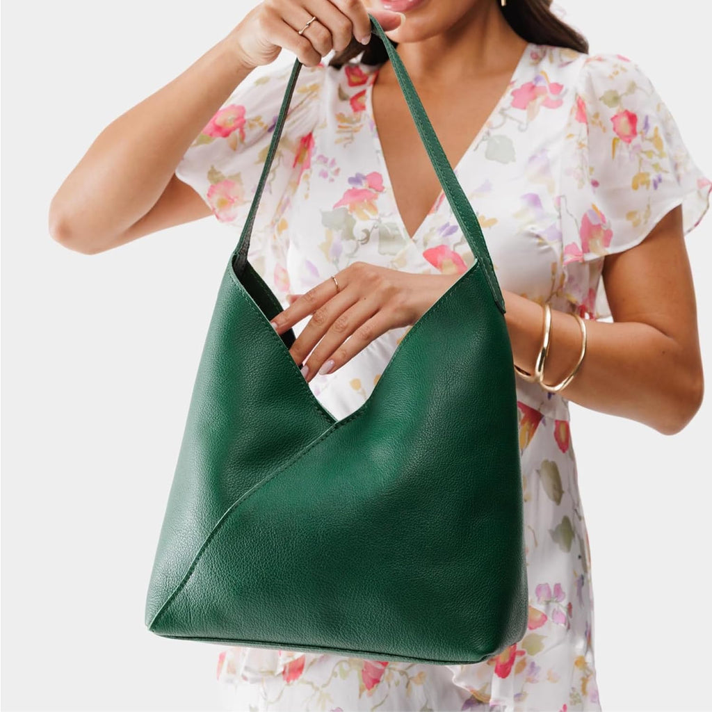 Portland Leather Goods Naomi Shoulder Bag – Handmade Slouchy Bag with Adjustable Crossbody Strap & Secure Magnetic Closure