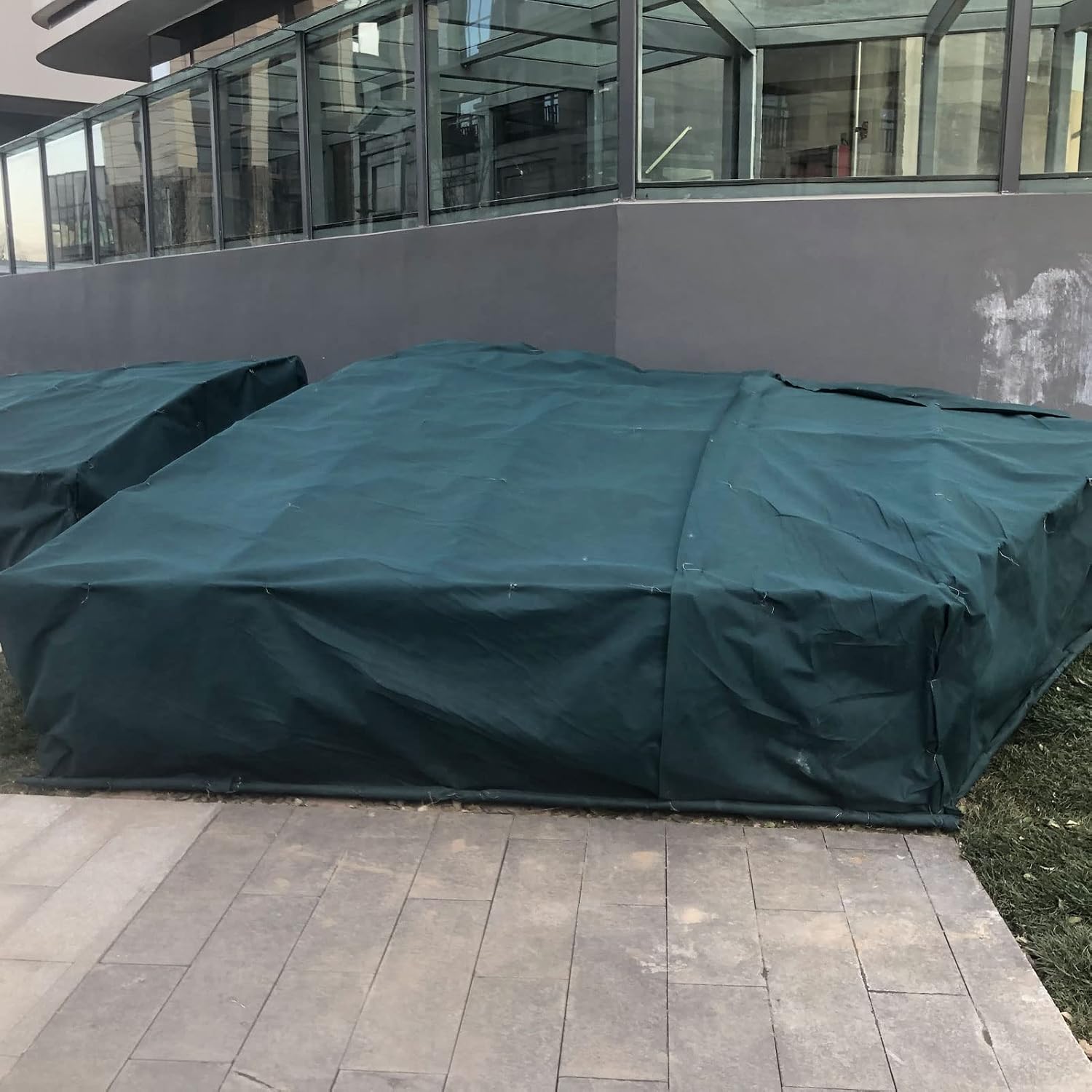 Outdoor Garden Furniture Covers Waterproof 100x100x31in Patio Furniture Cover Green Rectangle Square for Outdoor Table Chair Sofa with Storage Bag 420D Oxford Fabric Waterproof Heavy Duty Durable