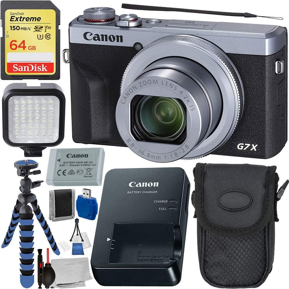 Canon PowerShot G7 X Mark III Digital Camera (Silver #3638C001) with Advanced Accessory Bundle (Renewed)