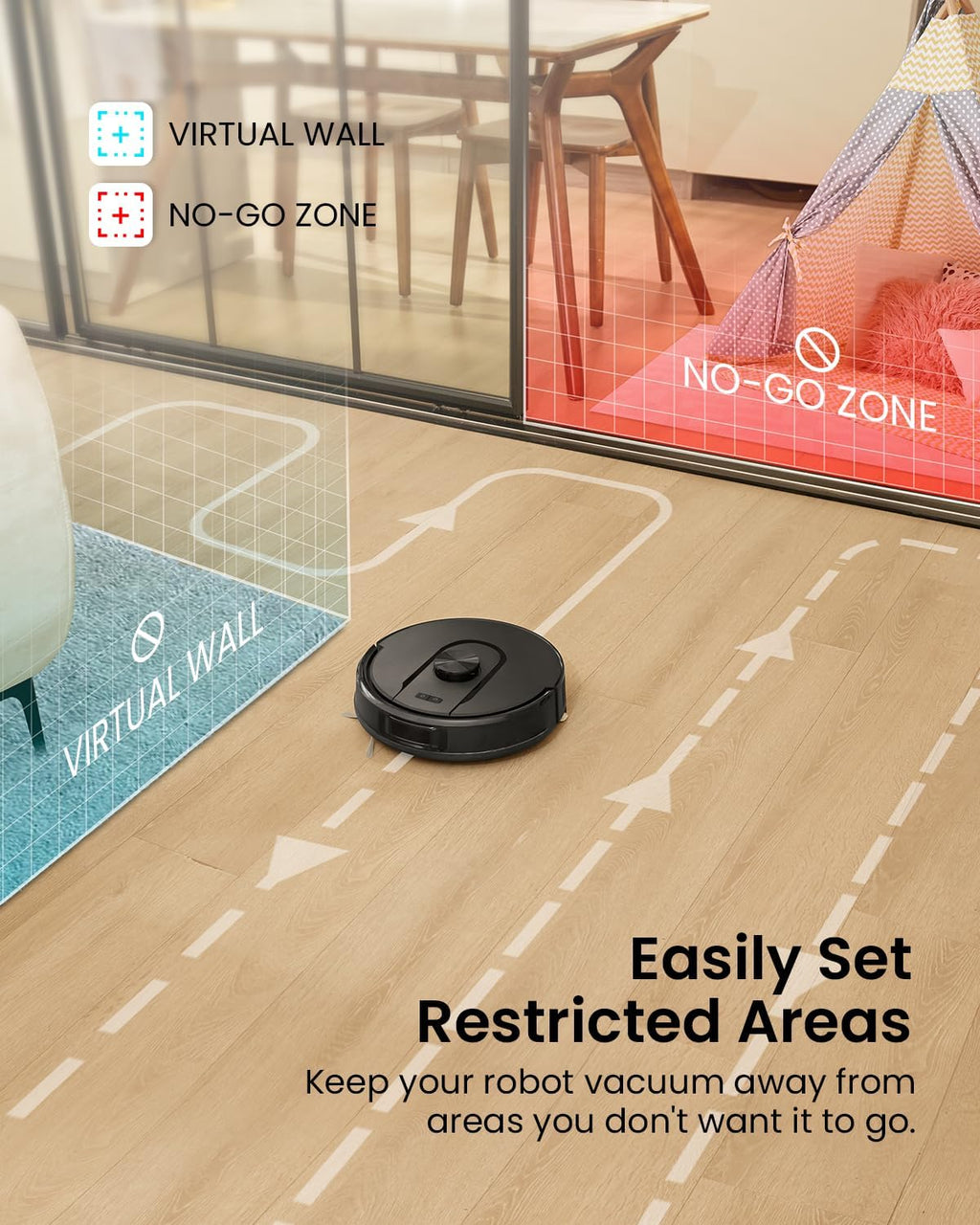Vexilar Robot Vacuum and Mop with Self-Emptying, 5000Pa Robotic Vacuum with LiDAR Navigation, 60-Day Hands-Free Cleaning, 180 Mins Runtime, Home Mapping,No-Go Zones,Ideal for Pet Hair,Carpet (Large)