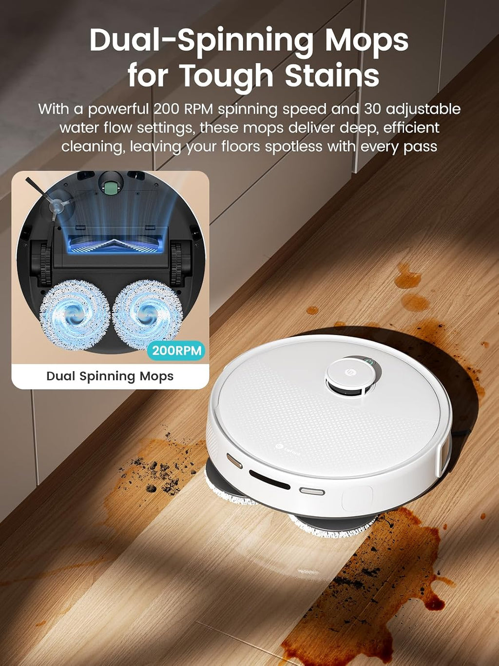 Lefant LiDAR Robot Vacuum and Mop, 12000Pa Suction, 90-Day Self-Emptying, Obstacle Avoidance, Auto Mop Washing&Drying, All-in-One for Pet Hair Carpet, 5G WiFi Alexa/APP/iWatch Control, M3