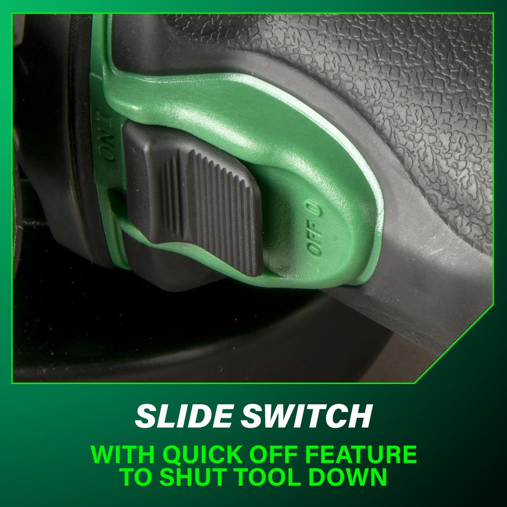 Metabo HPT 18V MultiVolt 4-1/2 Inch Slide Switch Power Angle Grinder Kit, High Torque Motor Power Tool with Battery Charge Indicator, Soft Grip Handle, Safety Features, G18DSL2Q4