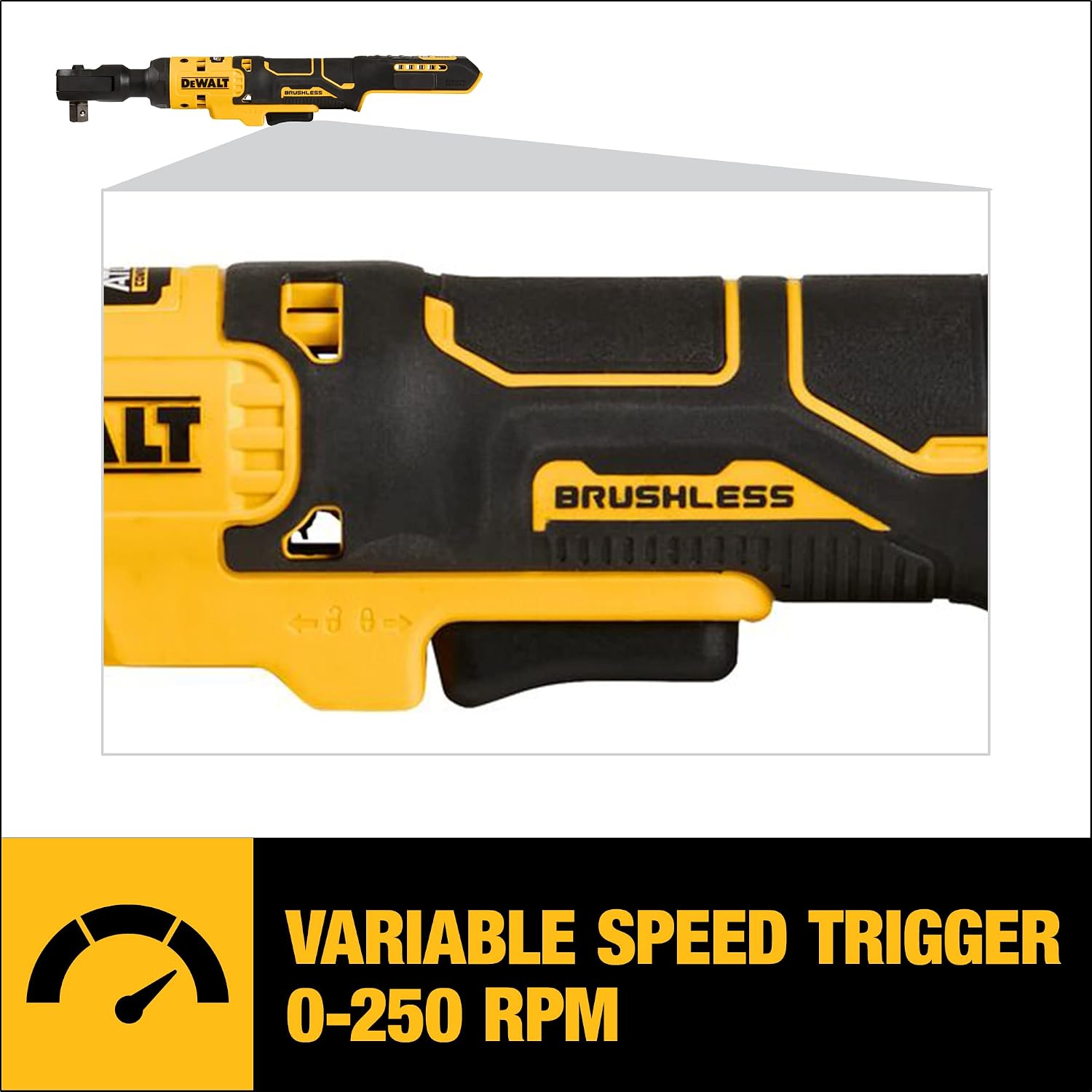 DEWALT ATOMIC 20V MAX Brushless Cordless Ratchet, 1/2 Inch, Bare Tool Only (DCF512B)