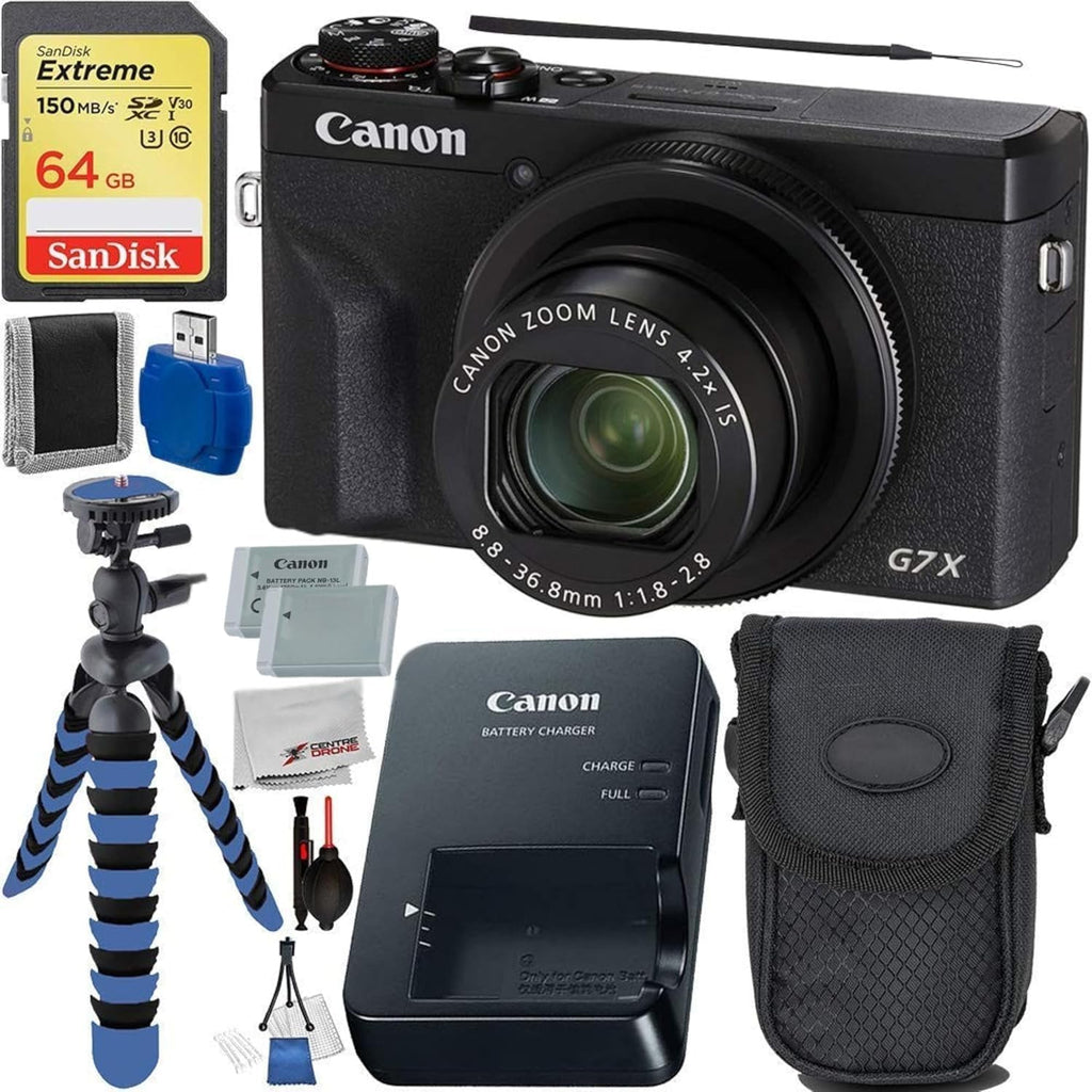 Canon PowerShot G7 X Mark III Digital Camera (Black #3637C001) with Basic Starter Bundle (Renewed)