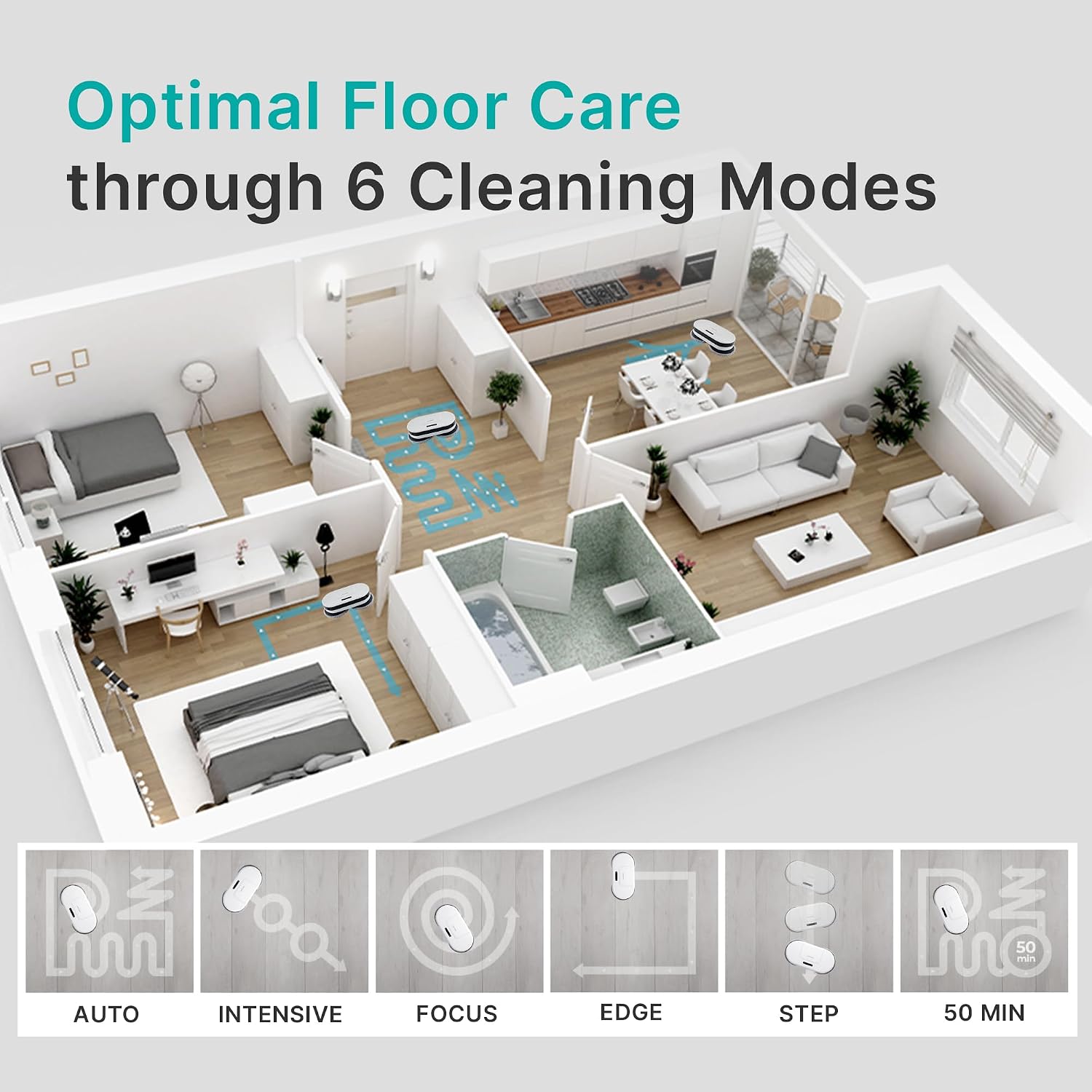 EVERYBOT EDEG2 Robot Mop Cleaner for Hard Floors, Dual Spin Powerful Mopping Removes Dust & Stains, Quiet Fast Cleaning, Slim Design for Under Furniture, Remote Control Included (No Wi-Fi/APP)
