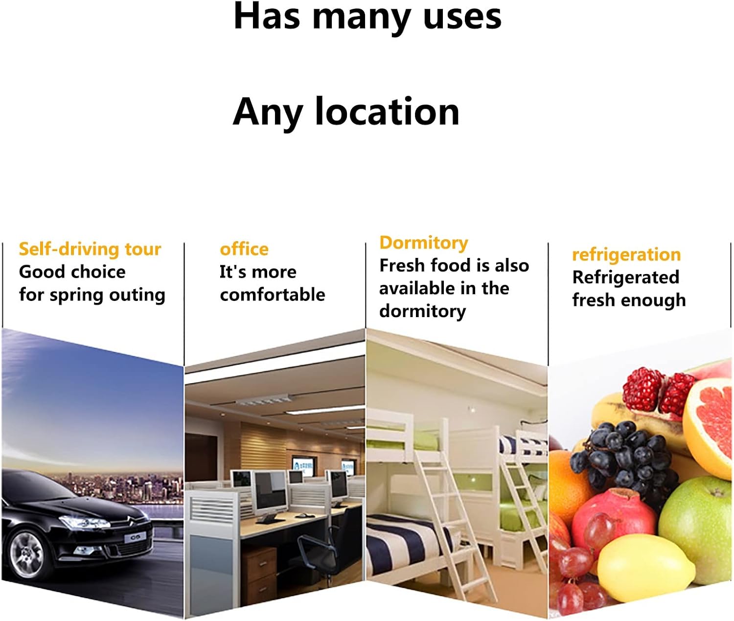 10L Mini Fridge Portable Refrigerator Electric Reefer Thermoelectric Cooler Food Warmer & Drinks Chiller for Cars, Homes, Offices, and Dorms AC+DC Power Compatibility