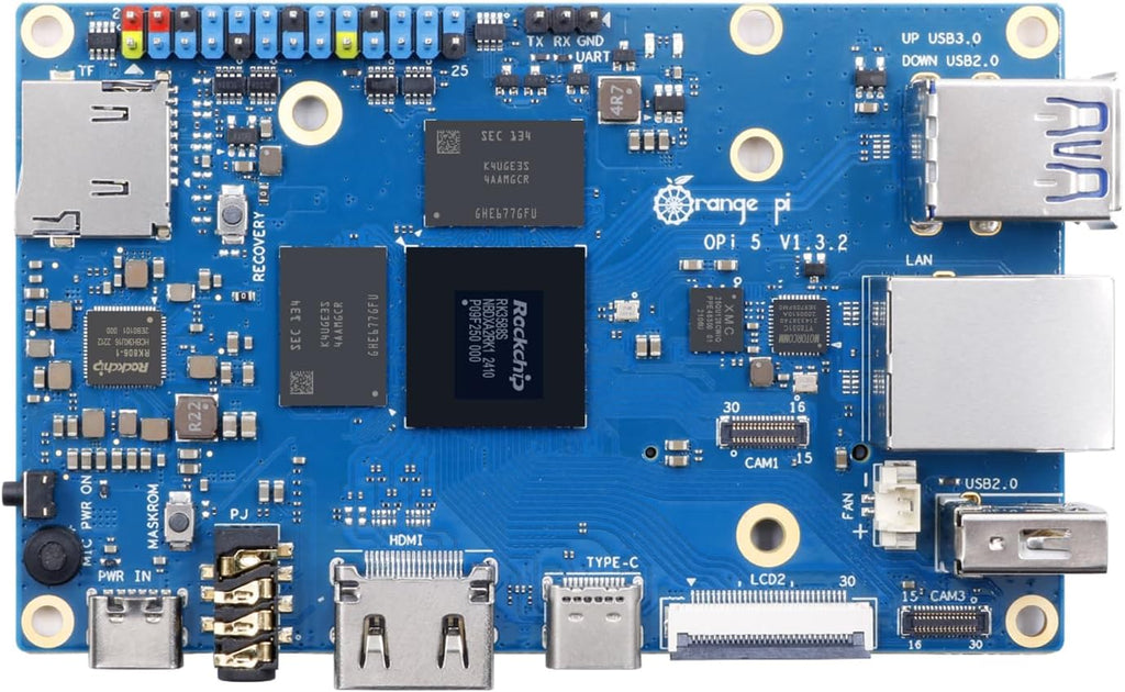 Orange Pi 5 16GB Rockchip RK3588S 8 Core 64 Bit Single Board Computer, 2.4GHz Frequency 8K Video Decoding Open Source Board Mini PC Desktop Run Orange Pi OS, Android12, Debian11 (Pi 5 16GB)