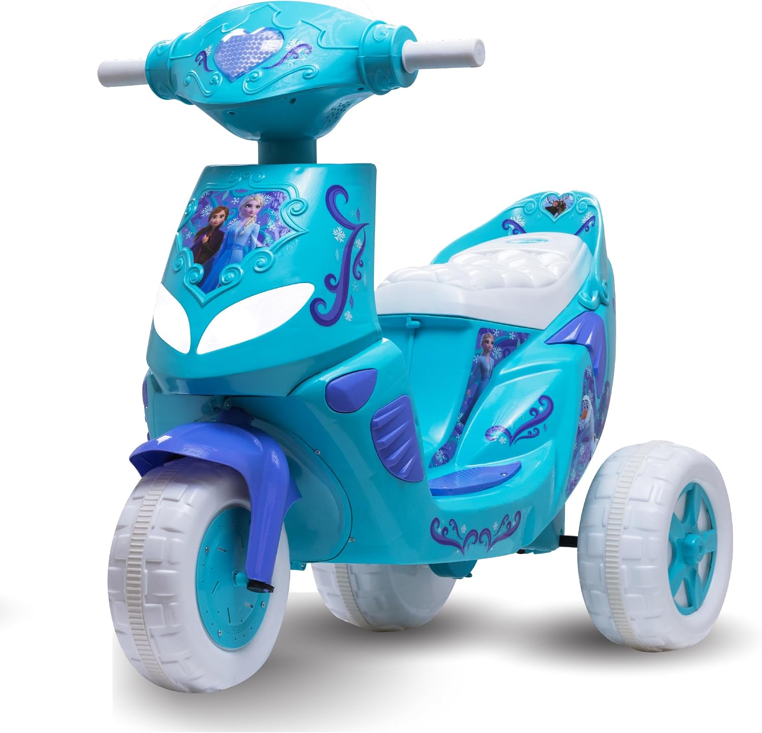 Kid Trax Disney Frozen Kids Scooter Ride On Toy, 6 Volt, Kids 3-5 Years Old, Max Weight 55 lbs, Single Rider, Battery and Charger Included, Blue