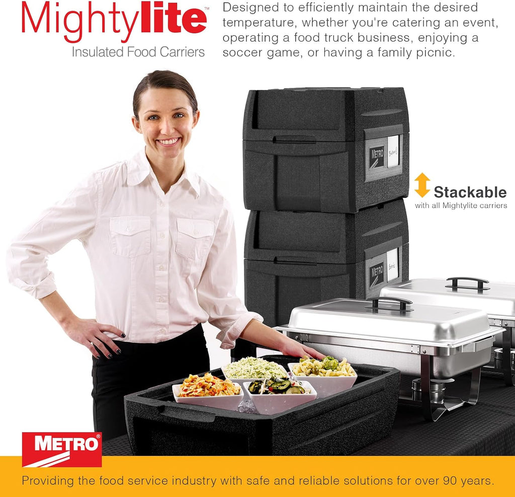Metro Mightylite ML180XL Top Load Insulated Food Carrier - Professional-Grade Multipurpose Pan Carrier, Insulated Cooler and Food Warmer with Extra Capacity Lid - 45 qt or 5 Pan Capacity