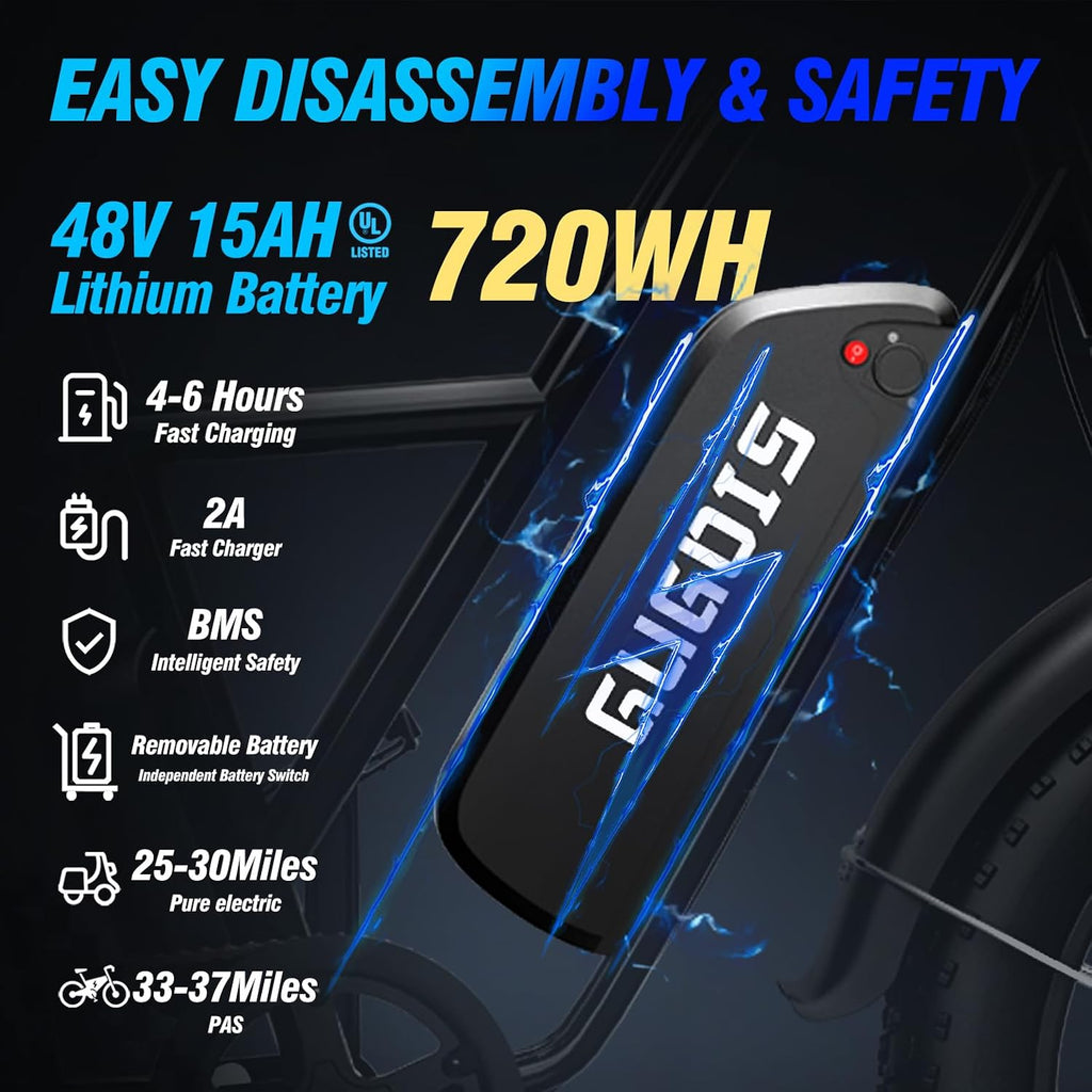 Folding Electric Bike for Adults, 2 Seater Electric Bike, 750W/1000W Peak Motor, 48V Removable Battery, Up to 28/30MPH & 45/60Miles, 16'/20' Tire Ebike, All-Terrain Foldable Electric Bicycles