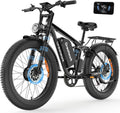 GREATWORK 52V 5000W Peak Dual Motor Electric Bike for Adults, 1300Wh Battery, Up to 45MPH & 100 Miles Range, 26' x 4.0 Fat Tire Electric Dirt Bike with Suspension, Mountain E-Bike for Men Women