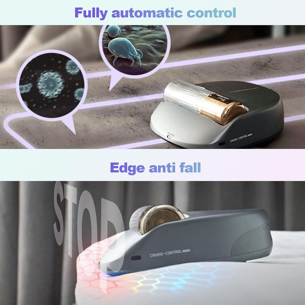 Cordless Rechargeable X1 Bed Vacuum Robot 1-Click Deep Cleaning,Mattress Vacuum Cleaner 14AW Strong Suction 270nm Deep Ultraviolet Lamp,Specially Designed for Mattresses,Auto for Pet Hair and Dust