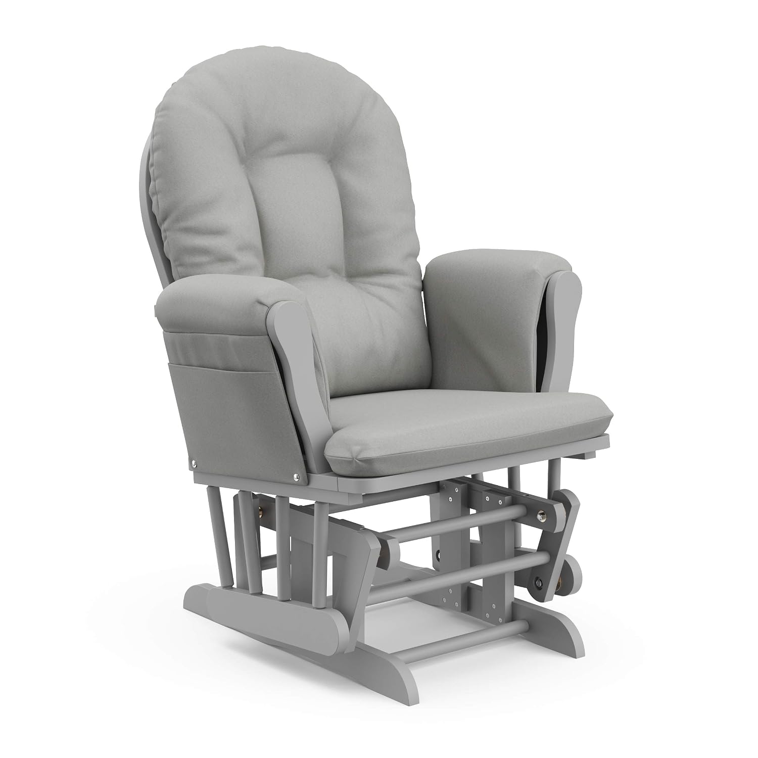 Storkcraft Premium Hoop Glider & Ottoman (Pebble Gray/Light Gray) — GREENGUARD Gold Certified Nursery Glider, Solid Wood Craftsmanship, Smooth-Gliding Nursery Chair and Ottoman, Award-Winning