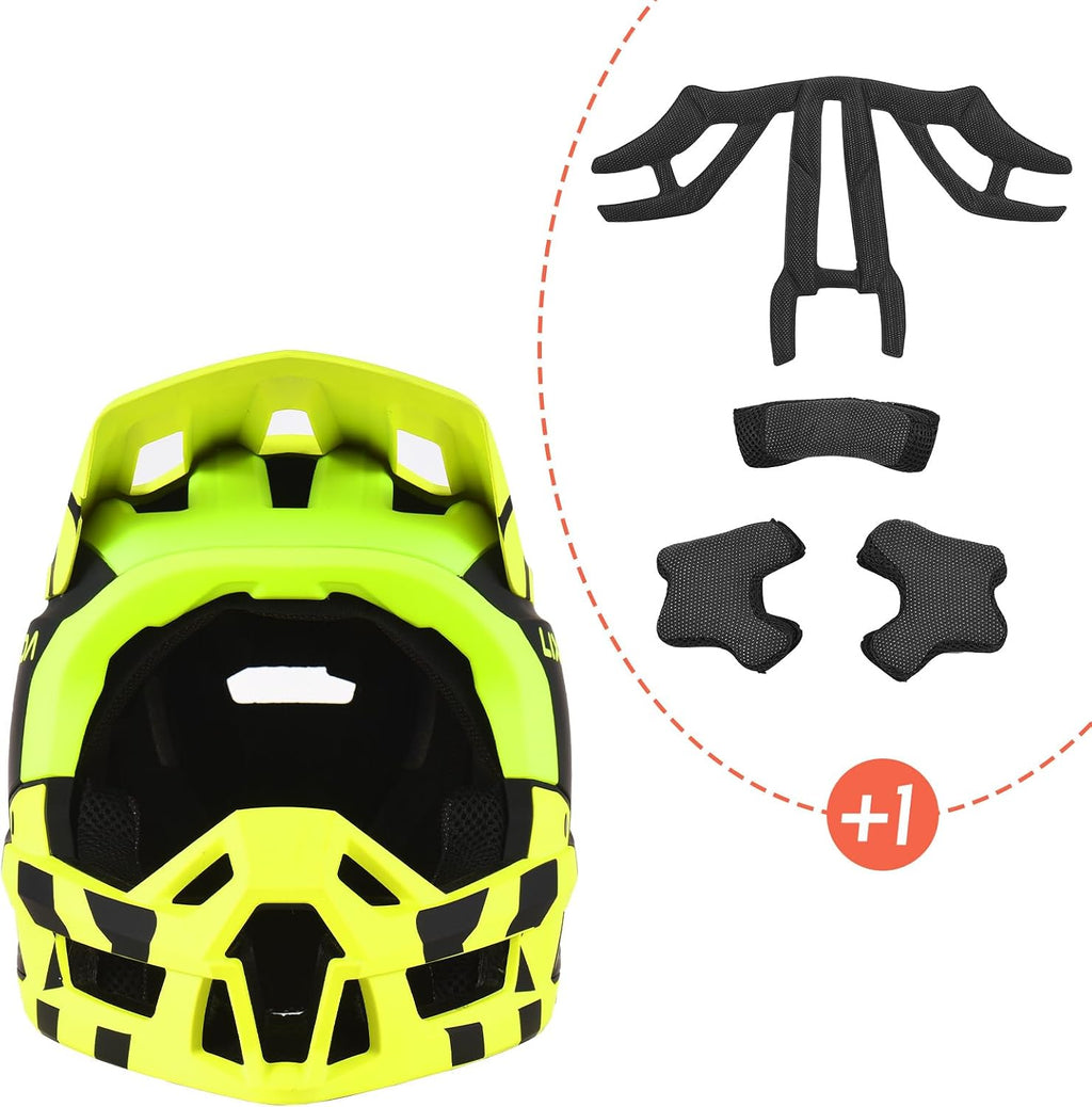Lixada Adult Bike Helmet Full Face Mountain Bike Helmet Lightweight Bicycle Helmet Adult Cycling Helmet for Men Women 59-62CM
