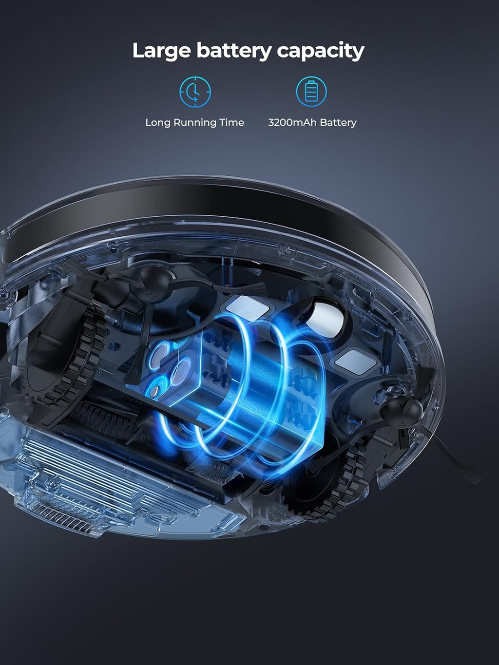 Laresar Clean Robot Vacuum and Mop, 8000Pa Robotic Vacuum with Self-Emptying Base, Lidar Navigation, Smart Mapping, 60 Days Capacity, 180mins Runtime, Ideal for Pet Hair, Hard Floor, Carpets
