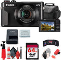 Canon PowerShot G7 X Mark II Digital Camera (1066C001) + 64GB Memory Card + Card Reader + Deluxe Soft Bag + Flex Tripod + Hand Strap + Memory Wallet + Cleaning Kit